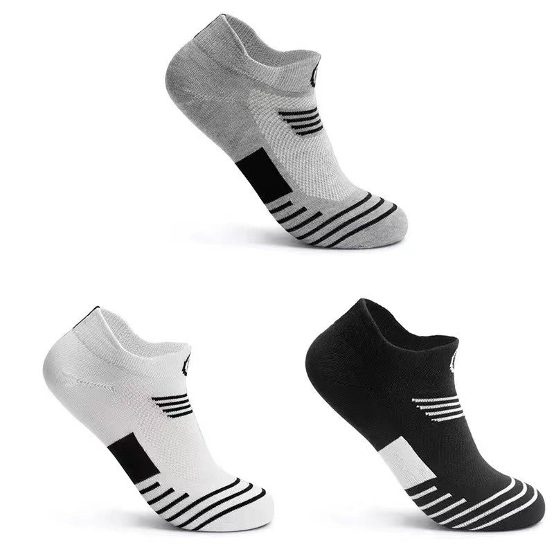 3 Pairs Men's Casual Breathable Anti-slip Ankle Socks for Outdoor Sports