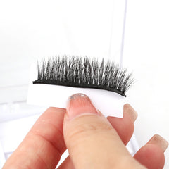 Natural False Eyelashes with Adhesive Glue - Easy Application