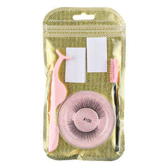 Natural False Eyelashes with Adhesive Glue - Easy Application