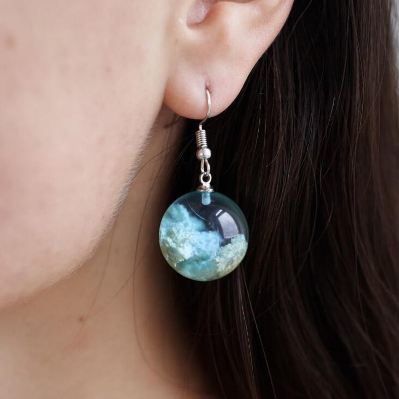 Glass Ball Earrings For Women's Unique Style