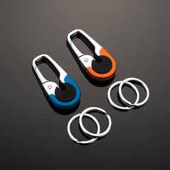 Stainless Steel Keychain with Carabiner Hook for Outdoor Activities