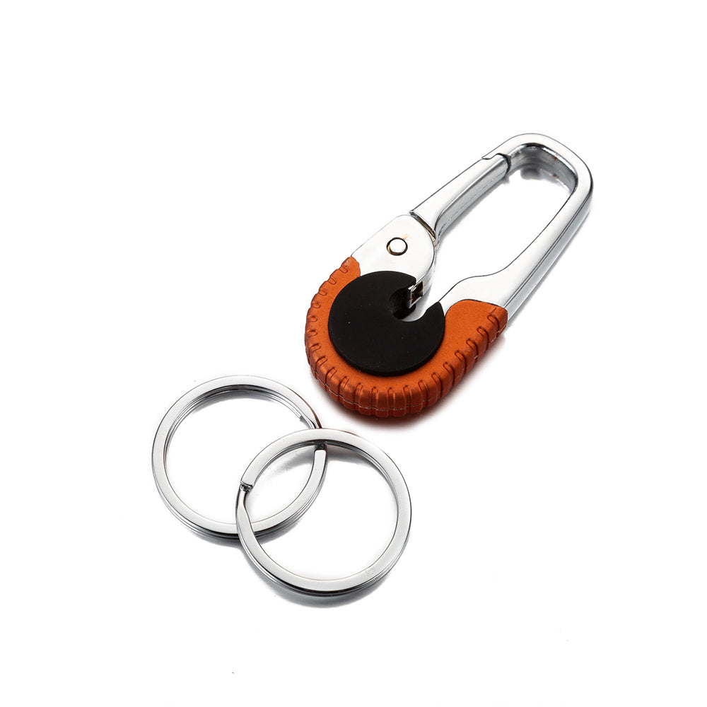 Stainless Steel Keychain with Carabiner Hook for Outdoor Activities