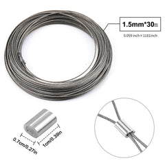 1.5mm x 30m Stainless Steel Wire Picture Frame Hanging Wire
