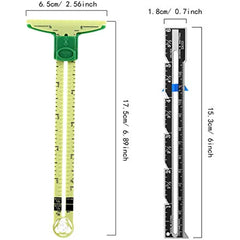 2pcs Sewing Gauge 5 in 1 Sliding Sewing Ruler Tool