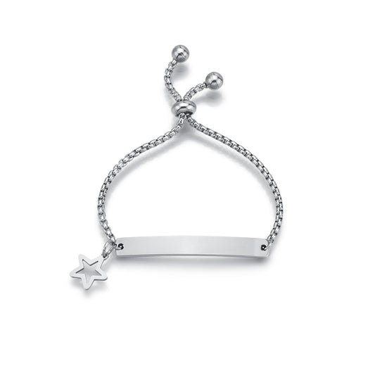 Custom Engraved Lettering Bracelet Titanium Stainless Steel Personalized Name