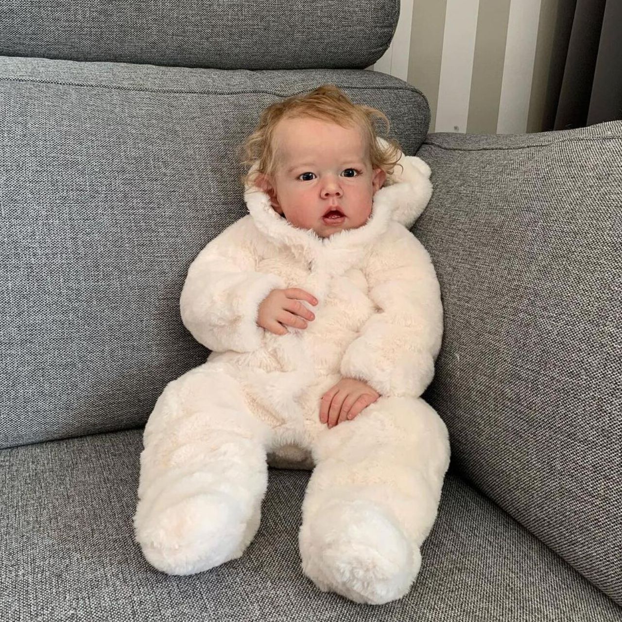 28in Reborn Baby Boy Doll Soft Silicone Realistic Blonde Toddler Art Bebe