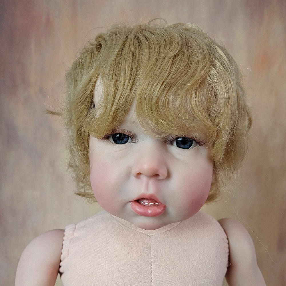 28in Reborn Baby Boy Doll Soft Silicone Realistic Blonde Toddler Art Bebe
