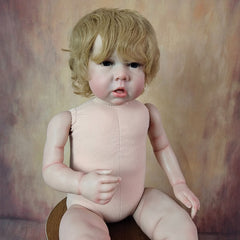 28in Reborn Baby Boy Doll Soft Silicone Realistic Blonde Toddler Art Bebe