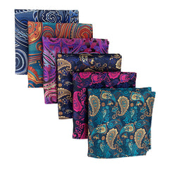 Men's Pocket Square Handkerchiefs Paisley 9.84inch For Formal Wear