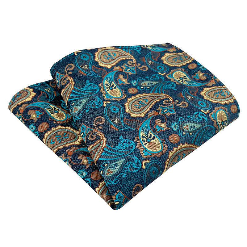 Men's Pocket Square Handkerchiefs Paisley 9.84inch For Formal Wear