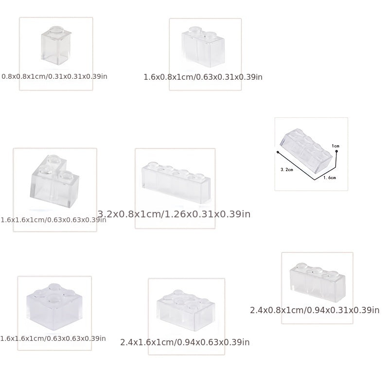 Small Bricks Transparent Thick Brick Model Classic Bulk Parts