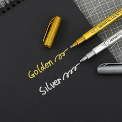 6pcs Silvery Paint Markers Ceramic Glass Cloth DIY Crafts