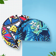Flower Printed Swim Cap for Men & Women, Hair Protection & Style