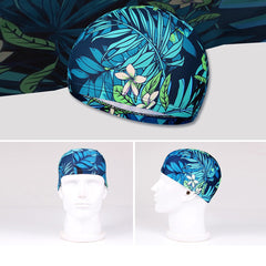 Flower Printed Swim Cap for Men & Women, Hair Protection & Style