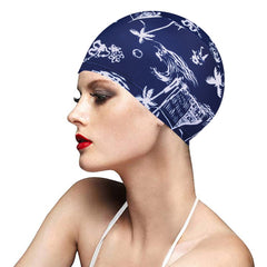 Flower Printed Swim Cap for Men & Women, Hair Protection & Style