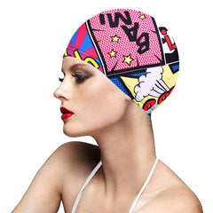 Flower Printed Swim Cap for Men & Women, Hair Protection & Style