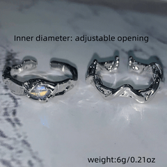 Moonstone Irregular Ring Set - 2 Pieces