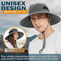 Waterproof UV Protection Wide Brim Bucket Hat for Outdoor Activities