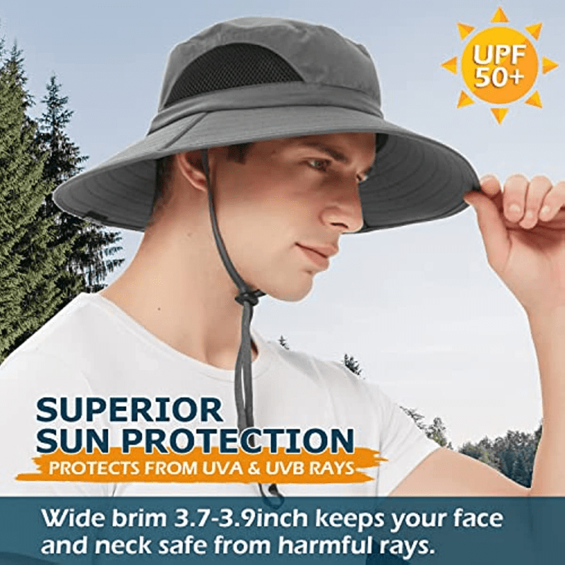 Waterproof UV Protection Wide Brim Bucket Hat for Outdoor Activities