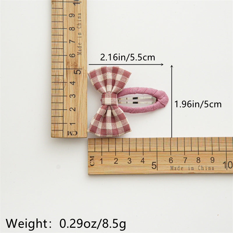 2pcs Baby Girls Plaid Bow Hair Clip Kids Accessories