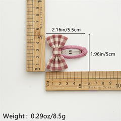2pcs Baby Girls Plaid Bow Hair Clip Kids Accessories