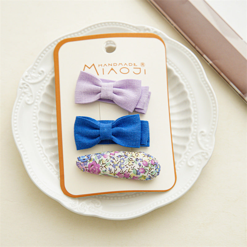Floral Bow Hair Clips for Baby Girls - Headwear Accessory