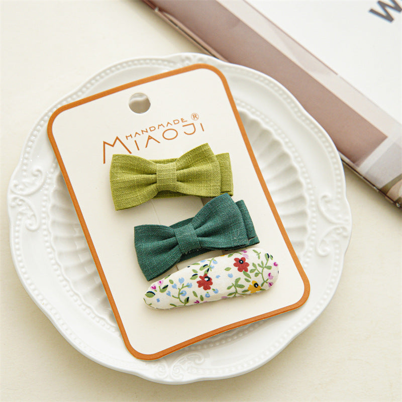 Floral Bow Hair Clips for Baby Girls - Headwear Accessory