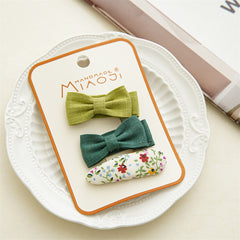 Floral Bow Hair Clips for Baby Girls - Headwear Accessory