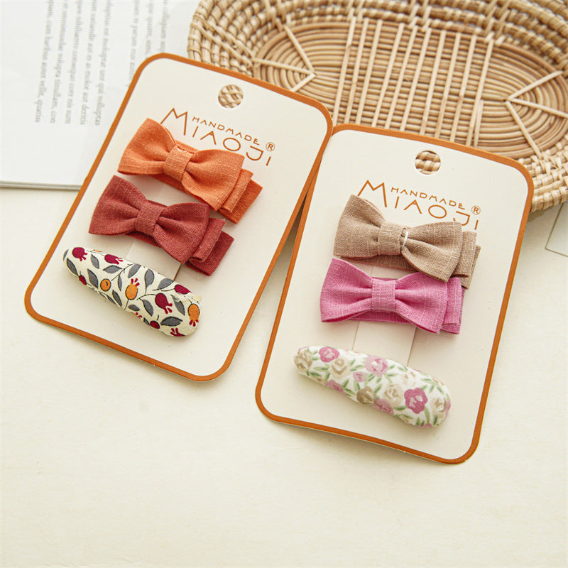 Floral Bow Hair Clips for Baby Girls - Headwear Accessory
