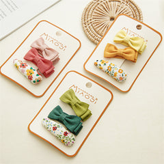 Floral Bow Hair Clips for Baby Girls - Headwear Accessory