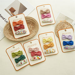 Floral Bow Hair Clips for Baby Girls - Headwear Accessory
