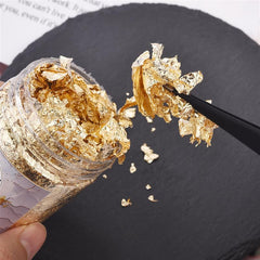 DIY Jewelry Making Kit Golden Leaf Flakes Glitters Foil Paper