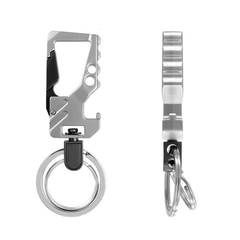 Men's Silver Gray Stainless Steel Keychain Car Bottle Opener