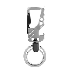 Men's Silver Gray Stainless Steel Keychain Car Bottle Opener
