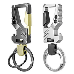 Men's Silver Gray Stainless Steel Keychain Car Bottle Opener