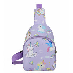 Girls Cartoon Dinosaur And Unicorn Crossbody Bag Coin Purse Zipper Adjustable