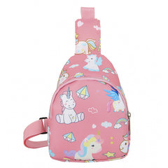 Girls Cartoon Dinosaur And Unicorn Crossbody Bag Coin Purse Zipper Adjustable
