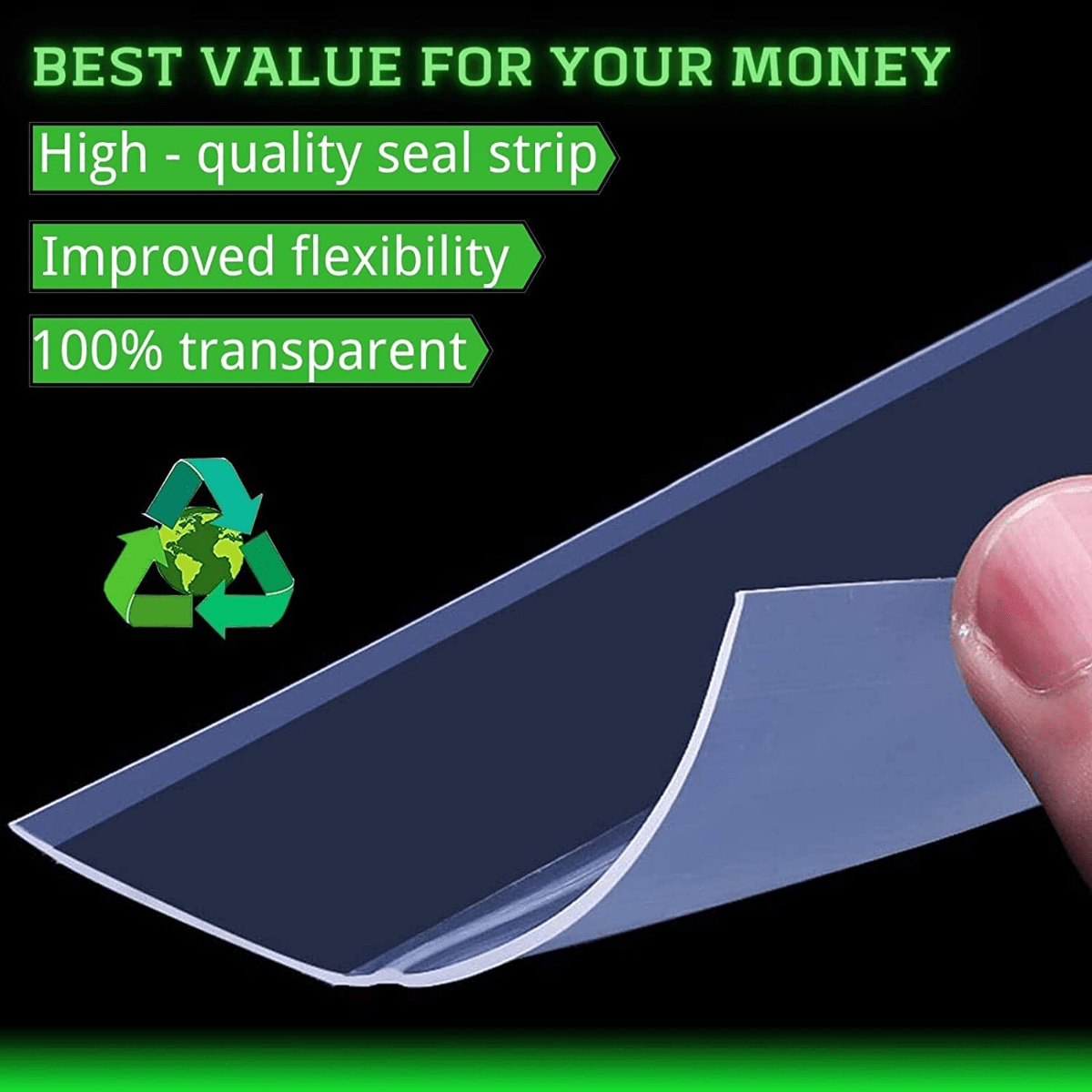 Transparent Roll Door Strip Bottom Seal 2 x 41 for House & Glass Shower Doors