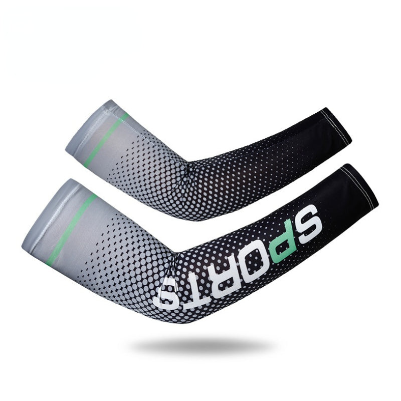 Unisex Summer Ice Silk Sleeves For Driving UV Protection Dotted Styles