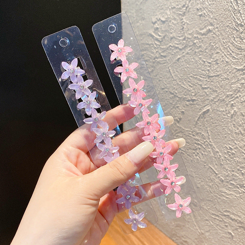 10pcs Girls Flower Hairpins Colorful Hair Clips