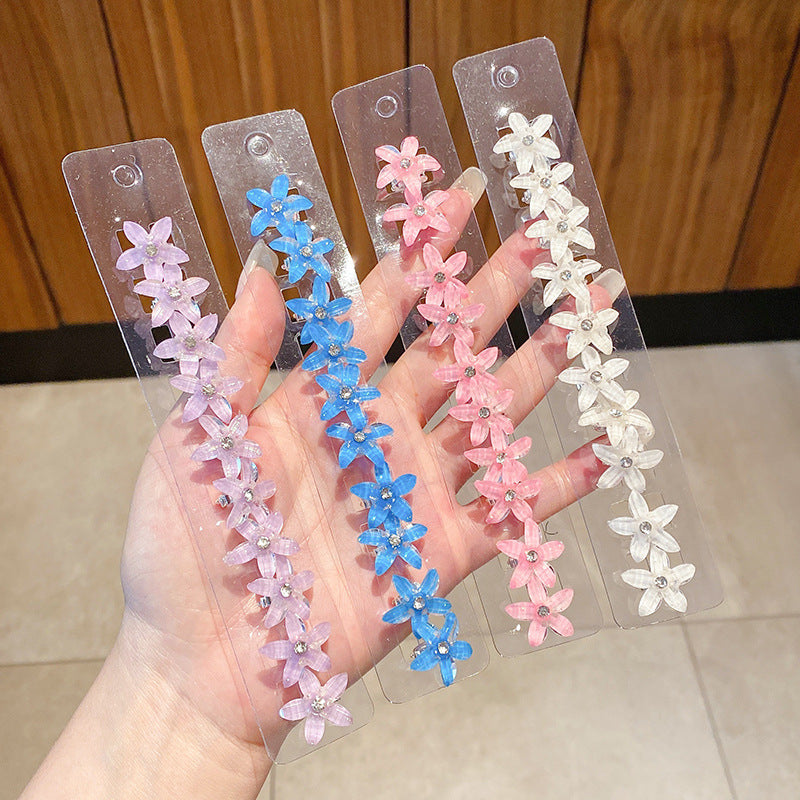 10pcs Girls Flower Hairpins Colorful Hair Clips