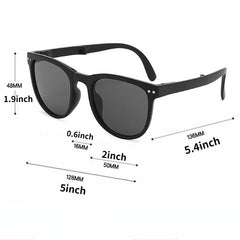 Kids Vintage Folding UV Protection Sunglasses with Case