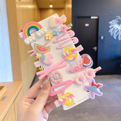 14pcs Colorful Hair Accessories for Kids & Girls Flower Rainbow & Heart