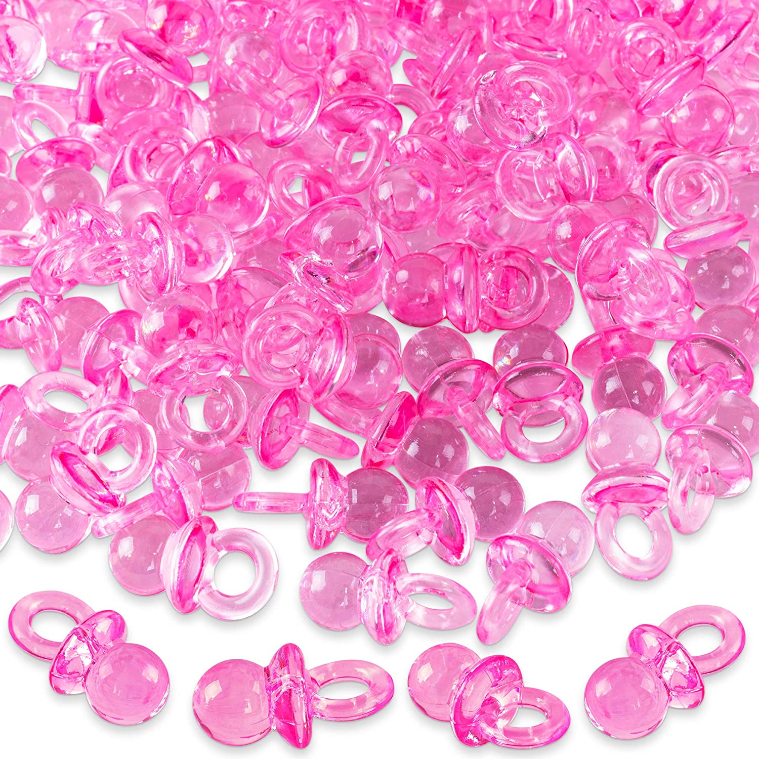 50pcs Mini Acrylic Baby Pacifiers Baby Shower Table Scatter Favors Games Birthda