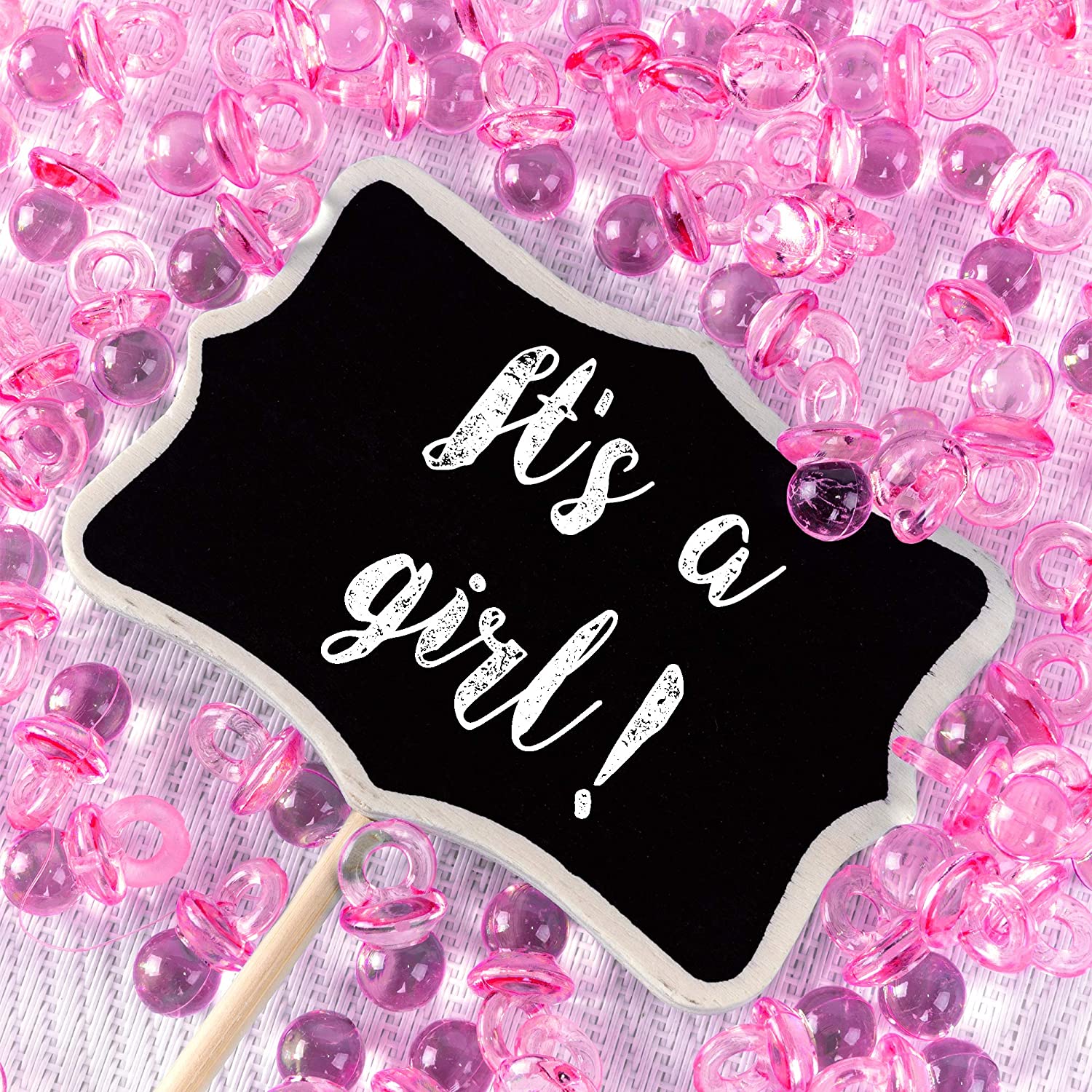 50pcs Mini Acrylic Baby Pacifiers Baby Shower Table Scatter Favors Games Birthda