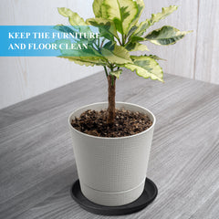6pcs Flower Pot Coaster Plastic Plant Saucer Indoor/Outdoor Round Flower Pot