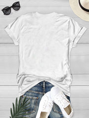 Basketball & Letter & Heart Print Sports Tee Crew Neck Casual T-shirt