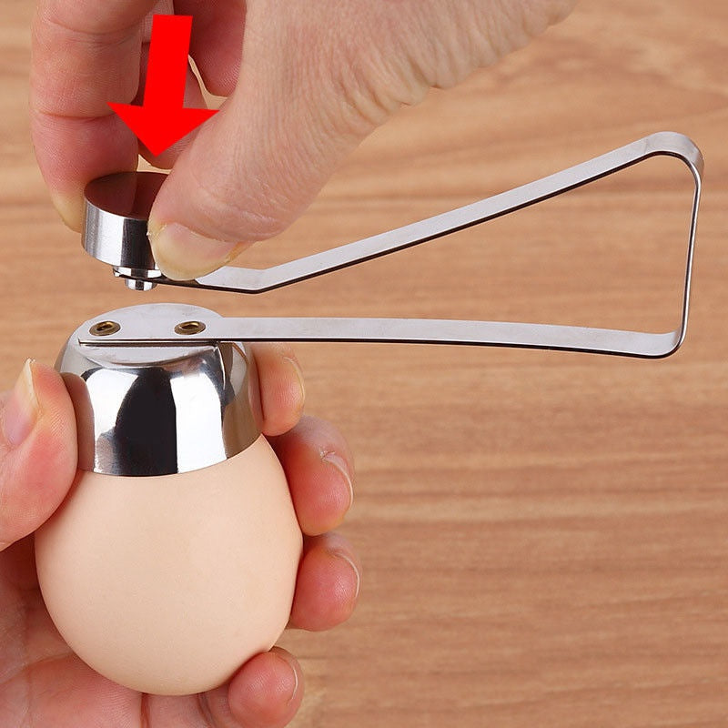 Portable Stainless Steel Egg Topper Cutter for Boiled and Raw Eggs