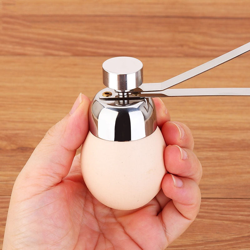 Portable Stainless Steel Egg Topper Cutter for Boiled and Raw Eggs