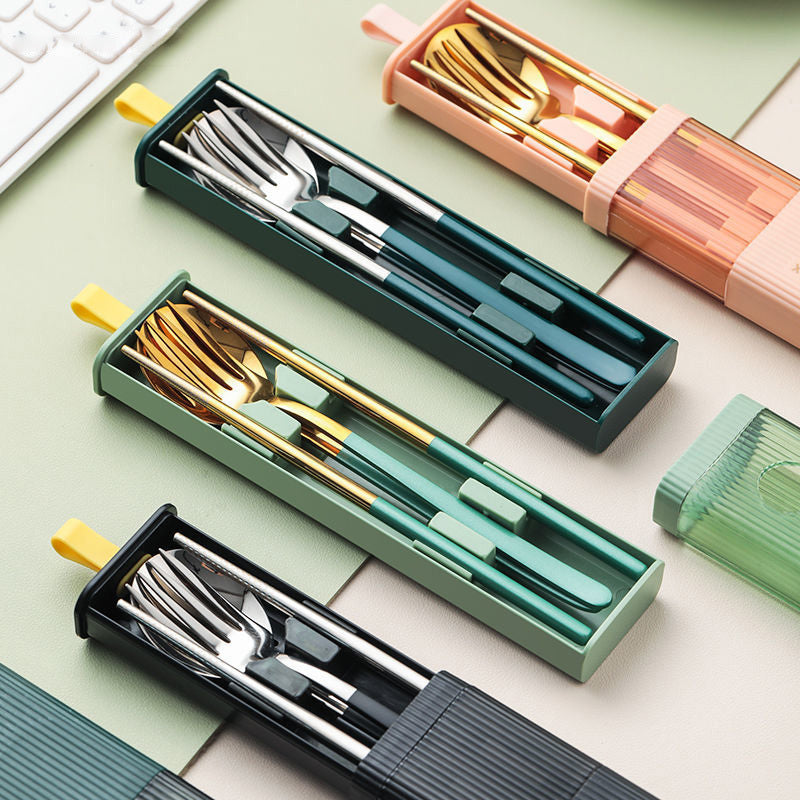 304 Stainless Steel Chopsticks Spoon & Fork Set for Mom
